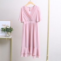 반팔브이넥원피스 전문점 값 479 애완 여름옷 여성의류 페플럼 흩날리다 편안하다 스윗 116 2273226881