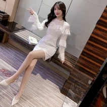 가바바 여성 미니원피스 여성스러움의 완성 깃털 프릴조합 원피스 G42091