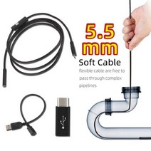 내시경 카메라 유연한 모바일 전화 USB 자동차 안드로이드 스마트 폰 프로브 유형 C, CHINA, 2m, 5.5mm Soft Cable, 03 2m