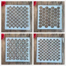 20*20 cm 스퀘어 diy 공예 만다라 스텐실 스탬프 사진 앨범 양각 된 종이 카드 나무 패브릭 벽에, 05 4pcs