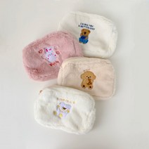 화장품 털 가방 여행 털파우치 뽀글이 토끼털 페이크퍼 수납 극세사 다용도 파우치 생리대 생일선물