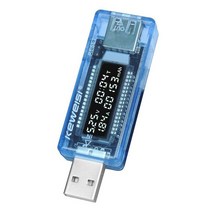 USB 테스터 전압 전류 전압계 볼트 전류계 감지기 충전기 용량 미터 모바일 전원 배터리 테스트, [02] Blue