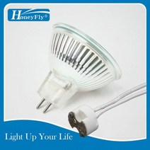 허니 플라이 5 개 오렌지 불꽃 램프 35W/50W 12V/110V/220V GU5.3 JCDR 밝기 조절 할로겐 전구 스포트 라이트 석영로 벽난로, With Base, 110V 35W, 02 With Base