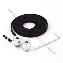 RepRap 2x GT2 풀리 20 개 톱니 5/6.35/8mm 보어 옵션 + 2M 타이밍 벨트 세트 3D 프린터 Prusa CY T7, 5mm Bore