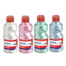 지오토 스쿨페인트 템페라 펄컬러 물감 250ML 색상선택 워셔블 물감놀이, Cyan_하늘색 펄