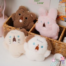 인형키링 미니 곰 인형 고양이 힘내 곰돌이 토끼 가방 고리 열쇠고리 키홀더 선물 커플템, 야옹이