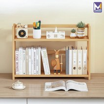 MCOMPANY 책상 선반 정리 사무용 미니 인테리어 책꽂이 책장 간이 수납장 책상위 수납함 책상용 서랍 나무 원목 우드 정리대 책 정리함 전면 분리 프린터 2단 수납대 V-596