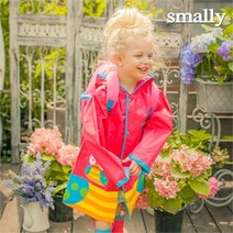스몰리 유아 아동 레인코트 우비 애니코트-아울핑크