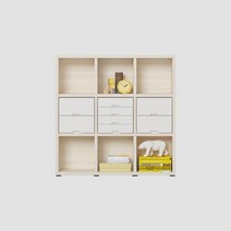 한샘 샘 책장 3단 120cm 서랍형 시공 (컬러 택1), 라이트메이플_책장/화이트_서랍(A)