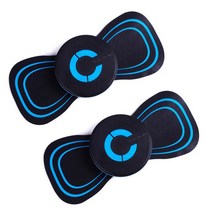 2Pcs 목 마사지기 편리한 자궁 경부 이완 도구 ABS 쉘 저주파 마사지 스티커 어깨 근육 전신, 01 Battery