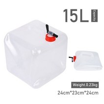 차박매트 차박용품 차박 매트리스 토퍼 준비물 10L 18L 야외 캠핑 휴대용 홈 자동차 물 저장 통 수도 꼭지 하이킹 낚시 양동이 컨테이너, 15L