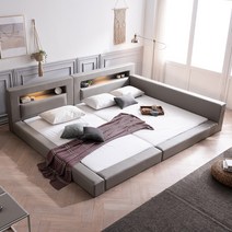 라샘 비플렛 LED 저상형 패밀리침대 Q+SS 매트포함 YSBM1914, LED Q+SS 그레이(매트포함)-YSBM1914GR