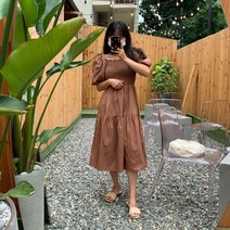 [바보사랑] 햅번 스모크 롱 원피스