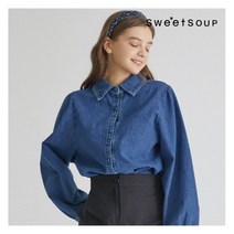 [스위트숲] 청 셔링 블라우스(WY9LSH2) (SWEET SOUP)