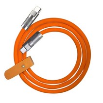 고속 충전 케이블 c타입 120W 6A 초고속 충전 Type-C 액체 실리콘 케이블 화웨이 샤오미 삼성 용 빠른 USB, 01 OrangeDual Type C_03 1.2m