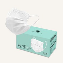위하우스 덴탈 마스크 일회용 미세먼지차단 비말 귀가편한, 50매, 2개, 대형 화이트