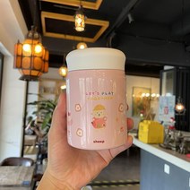 보온주전자 아이디어 304스테인레스 보온텀블러 타입학생 휴대용 보온병 여성 방송 넓은입구 작은사이즈 보온형 죽뜸들이기 캔 주전자, 기본, T12-화이트색 320ml