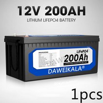 인산철시동배터리 리튬인산철배터리 캠핑용파워뱅크 인산철밧데리 LiFePO4 배터리 12V 200ah 리튬 철 인산염 BMS 내장 태양광 시스템 RV 하우스 트롤링 모터 세금 없음, 011p 12V 200Ah Battery, 1.1p 12V 200Ah Battery