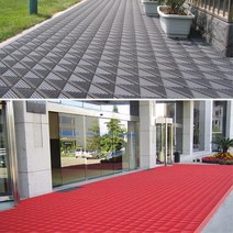 아파트입구 먼지치단 연결 고무매트 2개 먼지제거용 호텔발매트 교회입구 겨울발판, Type 03.레드 레드 빗살