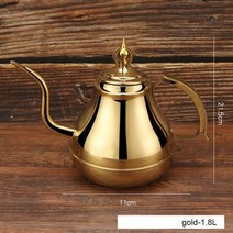 모카포트 인덕션 동주전자 핸드드립 스테인레스 바리스타 1.21.8l 스틸 커피 드립 차, 금-1.8l