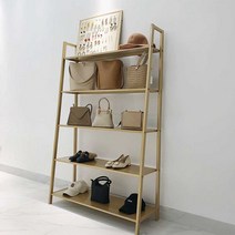 골드 철제 선반 의류 매장 옷가게 가방 구두 진열대, 5단ㅣ100x34x160cm