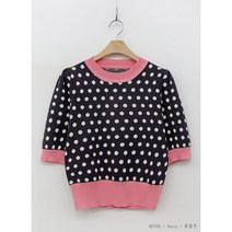 여성 골프니트 반팔 티 팝 도트 포인트룩 라운딩 필드룩