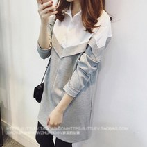 쉬블림로브 브이라인 긴팔 롱 티셔츠_0934