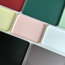 컬러 논슬립 직사각 트레이 무광 철제 쟁반 매트 홈카페 쟁반 12color, 마우스 그레이