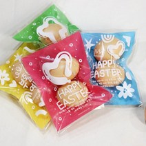 [CGI선교단체] 부활절 계란 2구 접착 비닐 봉투 4종세트 100개 교회 주일학교 전도용 달걀 선물 포장