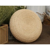 쇼파 스툴 1인 소파 패브릭 가죽 수제 친환경 통기성 짠 짚 시트 쿠션 천연 짚 이불 푸프 오토만 바닥 좌석 다다미 이불 의자, 40cm