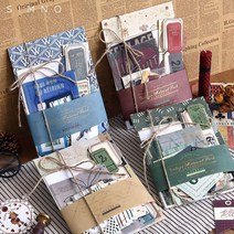 레트로 빈티지 88종 감성 다꾸 선물 세트, 블루