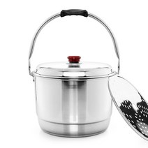 국산 스텐 들통 곰솥 인덕션 겸용 대형 스테인레스 찜통(찜판포함), 1개, 들통1호(27cm / 9.5L)