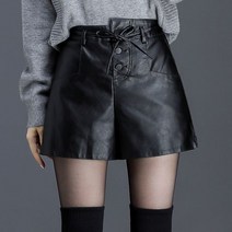 여자 인조 가죽 치마 바지 레더 하비 보세 스커트 팬츠 연예인 트렌드 밴드 숏 겨울 가을 빅사이즈 반바지