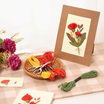 카네이션 자수 카드 액자 만들기 키트 스승의날 편지