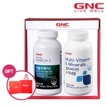 GNC 건강식품 비타민 비타민C [GNC] 멀티비타민(60정) + 더블오메가3 (60정) 세트, 상세 설명 참조, 단일옵션