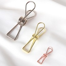 사무용 금속집게 와이어 리본집게 메탈클립 로즈골드 소, 로즈골드소