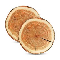 Queekay 2피스 원형 장 나무 조각 바닥 쿠션 3D 디지털 프린팅 숲 장식 부드러운 베개 귀여운 그루터기 캠핑 메모리 폼 홈 의자 침실 빈티지 USA 미국, Emulation