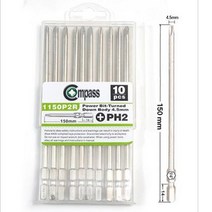 드릴비트 드라이버 일자 십자팁 드릴날 슬림 파워비트 5MM 65MM 100MM 150MM, 전장100MM(낱개)