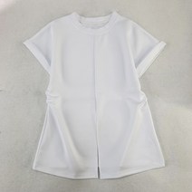 어나더 구매대행 여성 여름 라운드 무지 앞트임 조거 반팔티셔츠