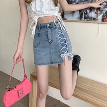 얼굴스팀기 페이스스티머 미스트기 피부관리기 핫걸 레이스 업 스플릿 데님 스커트 여성 디자인 센스 틈새, 01 M_01 Blue