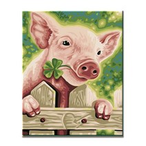 모모픽스페인팅diy 명화그리기 G14 복돼지 (물감 2배) 아크릴 유화 색칠하기 동물그림 치매 예방 힐링취미