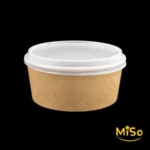 친환경종이용기 종이용기 1350종이용기 분식용기 비빔밥용기 덮밥용기 KP반투명 300세트, (용기+PP막힘뚜껑)