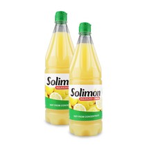 브이플랜 솔리몬 스퀴즈드 레몬즙 2병 1.98L 레몬 물 주스 원액 차, 990ml x 2병