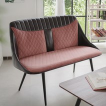가죽 디자인 인테리어 예쁜 벤치 벤스 카페 업소용 형 고급 테이블 식탁 의자, DD029_핑크+브라운