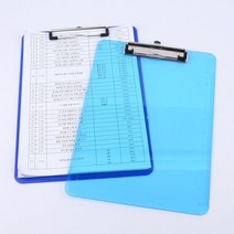A4 걸이홈 측정자 필기판 클립보드 3p 받침판 메뉴클립 차트판 집게판 식당, 1개, 투명(랜덤)