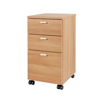 [두닷] 콰트로 3단 책상 서랍장_아카시아, 손잡이 에어화이트