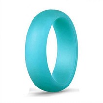 5.7mm 실리콘 여성 쥬얼리 반지 고무 밴드 유연한 FDA 식품 참 손가락 결혼 저자 극성, 10, Blue