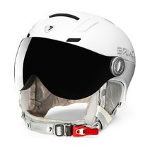 BRIKO 스노우 롱 보드 스키 헬멧 고글 싱글 더블 스포츠, 화이트_M / L