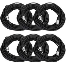 SEISMIC AUDIO - SAXLX-50 15.2m(50피트) 블랙 XLR 수 암 마이크 케이블 6팩 밸런스 패치 코드, Black_50 Foot