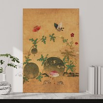 신사임당 신윤복 전통 민화 풍수 한국 전통 민속화 풍속화 인테리어 학교 교실 교육 액자, 01.신사임당-수박과들쥐